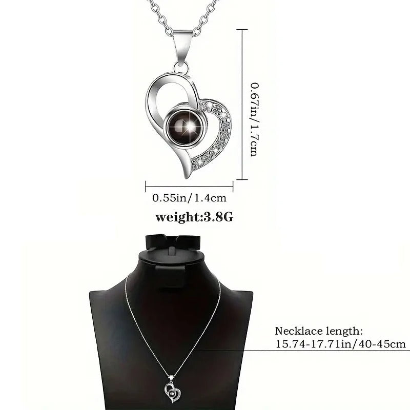 Hidden Message Necklace with Rose Gift Box